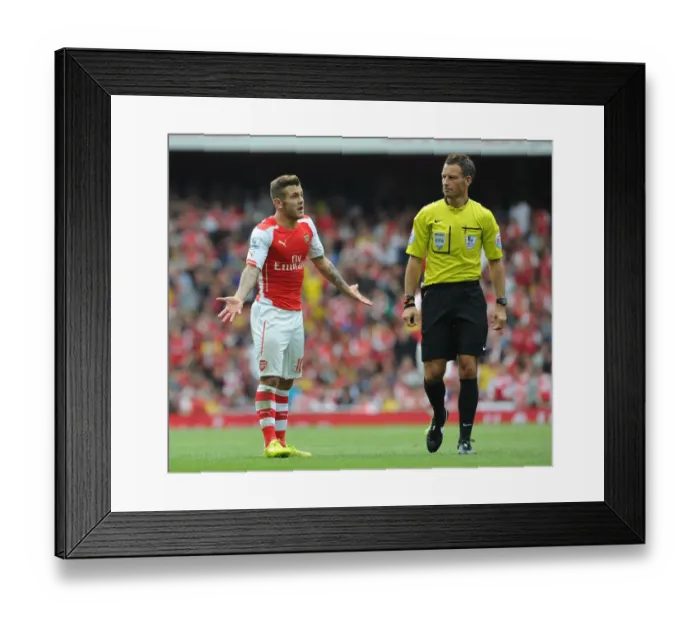Framed Print : Jack Wilshere's Passionate Protest: Arsenal Star Faces Off with Referee Mark Clattenburg during Arsenal vs Manchester City (2014-15) Framed Print : Jack Wilshere's Passionate Protest: Arsenal Star Faces Off with Referee Mark Clattenburg during Arsenal vs Manchester City (2014-15)