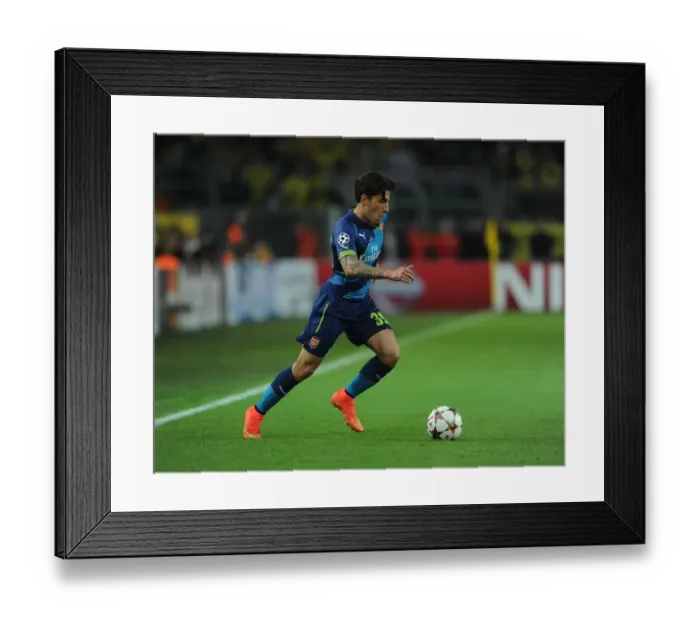 Framed Print : Champions League Showdown: Hector Bellerin of Arsenal Faces Borussia Dortmund