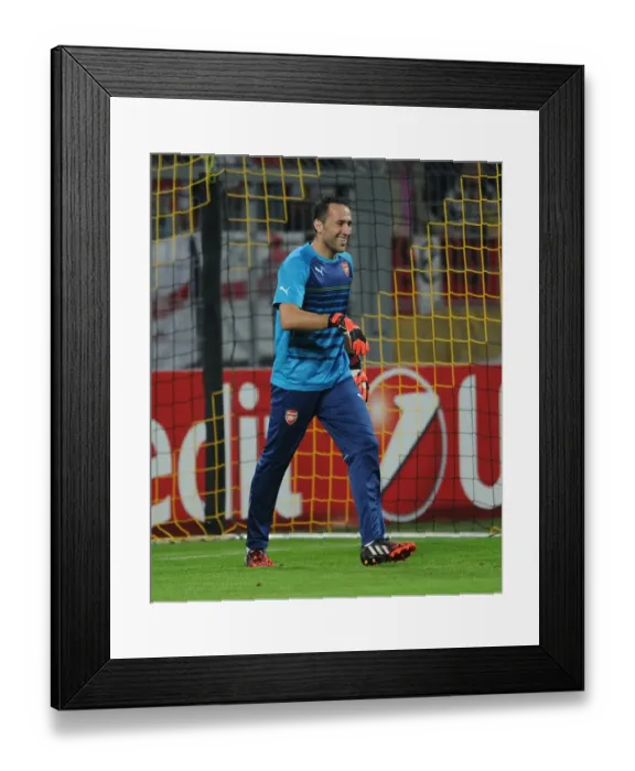 Framed Print : Arsenal's David Ospina: Pre-Match Focus and Determination vs. Borussia Dortmund (2014-15 Champions League) Framed Print : Arsenal's David Ospina: Pre-Match Focus and Determination vs. Borussia Dortmund (2014-15 Champions League)