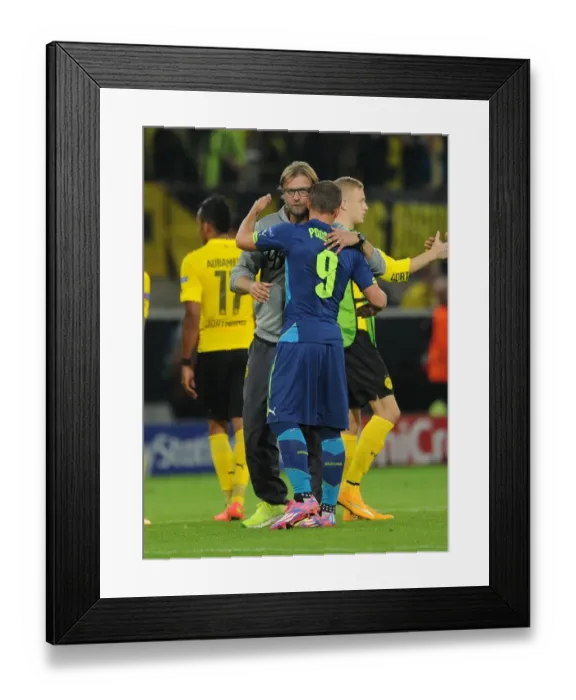 Framed Print : Lukas Podolski and Jurgen Klopp: A Reunion in the UEFA Champions League - Borussia Dortmund vs. Arsenal (2014-15) Framed Print : Lukas Podolski and Jurgen Klopp: A Reunion in the UEFA Champions League - Borussia Dortmund vs. Arsenal (2014-15)