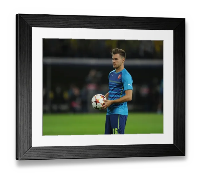 Framed Print : Aaron Ramsey: Arsenal's Readiness at Borussia Dortmund's Signal Iduna Park, UEFA Champions League 2014-15