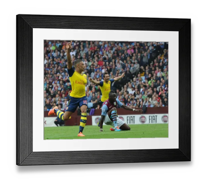 Framed Print : Own Goal by Aly Cissokho: Arsenal's Oxlade-Chamberlain and Cazorla Pressure