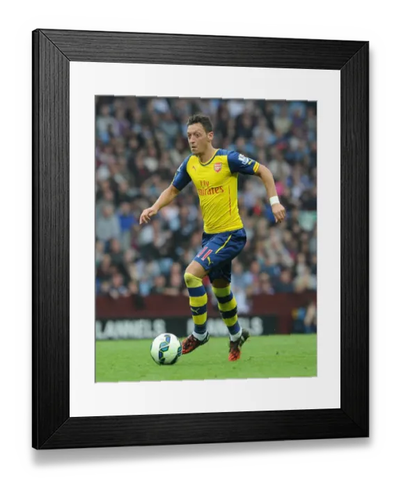 Framed Print : Mesut Ozil in Action: Arsenal vs. Aston Villa, Premier League 2014-15
