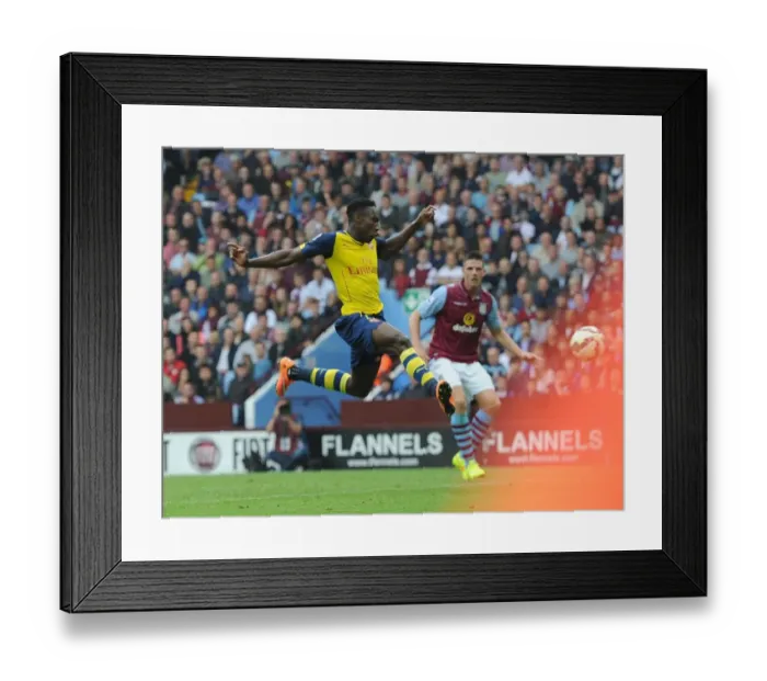 Framed Print : Danny Welbeck Scores Arsenal's Second Goal: Aston Villa vs Arsenal, Premier League 2014-15