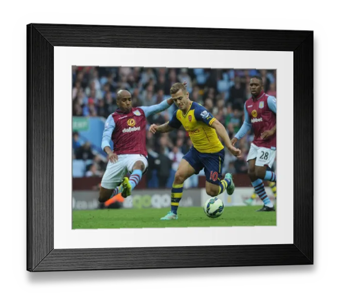 Framed Print : Clash of Midfielders: Wilshere vs. Delph in Aston Villa vs. Arsenal (2014-15)