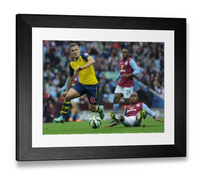 Framed Print : Jack Wilshere vs Fabian Delph: Intense Battle in Aston Villa vs Arsenal (2014-15)