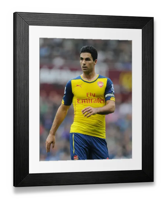 Framed Print : Mikel Arteta Focused: Aston Villa vs Arsenal, Premier League 2014-15 Framed Print : Mikel Arteta Focused: Aston Villa vs Arsenal, Premier League 2014-15