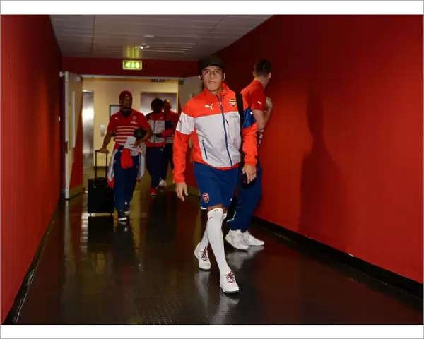 Arsenal's Alexis Sanchez Arrives at Emirates Stadium for Arsenal v Southampton League Cup Match