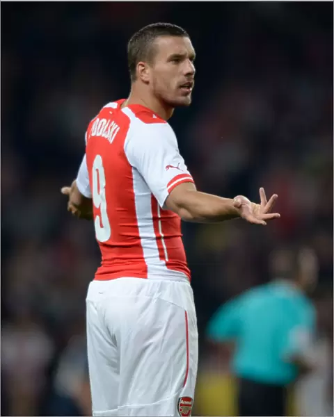 Arsenal's Lukas Podolski in Action against Southampton in the League Cup