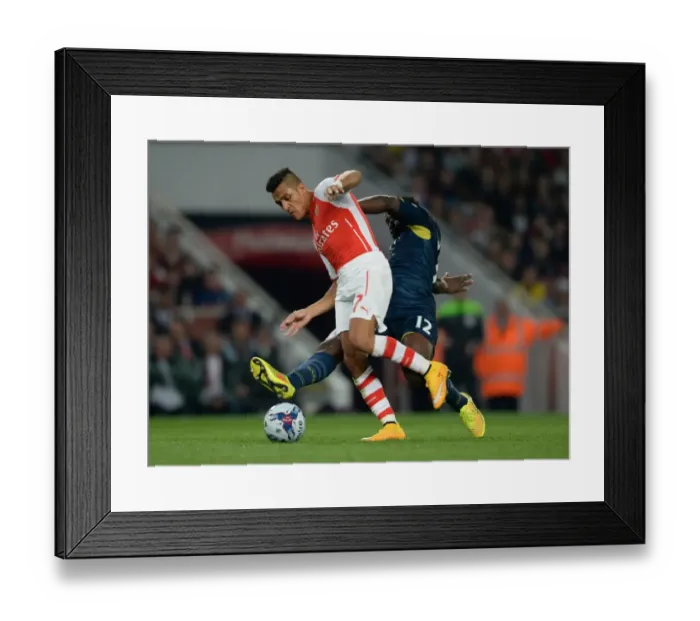 Framed Print : Sanchez vs. Wanyama: A League Cup Battle at the Emirates Framed Print : Sanchez vs. Wanyama: A League Cup Battle at the Emirates