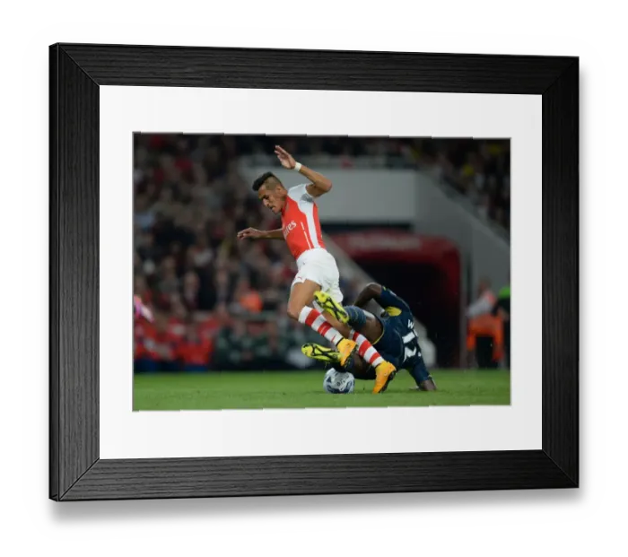Framed Print : Sanchez vs. Wanyama: A Footballing Battle at the Emirates - Arsenal vs. Southampton, League Cup 2014 / 15