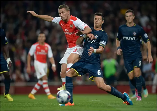 Clash of Titans: Lukas Podolski vs Jose Fonte - Arsenal vs Southampton, League Cup 2014 / 15
