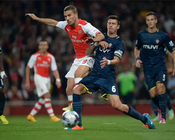 Clash of Titans: Lukas Podolski vs Jose Fonte - Arsenal vs Southampton, League Cup 2014 / 15