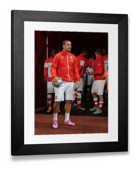 Framed Print : Lukas Podolski (Arsenal). Arsenal 1: 2 Southampton. Capital One Cup. 3rd Round. Emirates Stadium