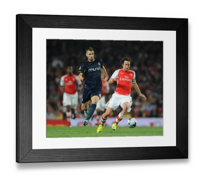 Framed Print : Arsenal's Rosicky Faces Off Against Southampton's Schneiderlin in League Cup Clash Framed Print : Arsenal's Rosicky Faces Off Against Southampton's Schneiderlin in League Cup Clash