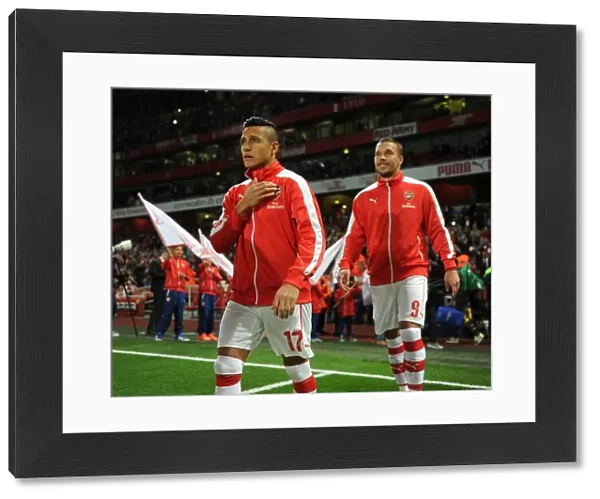 Arsenal's Sanchez and Podolski in Action against Southampton (Capital One Cup 2014 / 15)