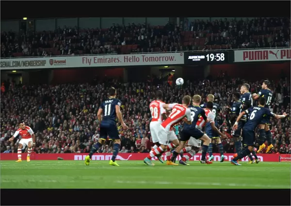 Alexis Sanchez Scores Free-Kick Goal: Arsenal vs. Southampton, Capital One Cup 2014 / 15