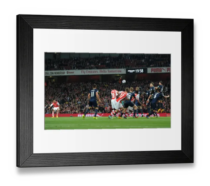 Framed Print : Alexis Sanchez Scores Free-Kick Goal: Arsenal vs. Southampton, Capital One Cup 2014 / 15