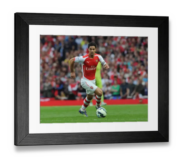 Framed Print : Mikel Arteta Focused: Arsenal vs. Tottenham Hotspur, Premier League 2014-15
