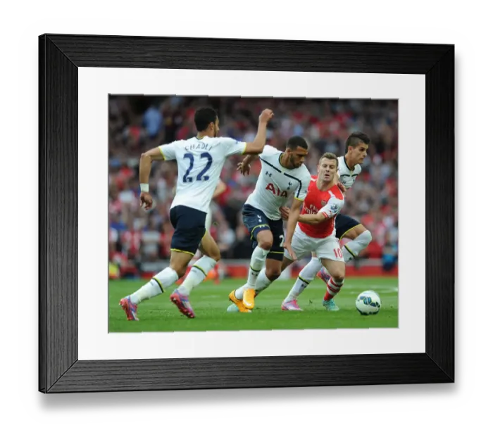 Framed Print : Arsenal's Jack Wilshere Clashes with Tottenham's Lamela, Capoue, and Chadli Framed Print : Arsenal's Jack Wilshere Clashes with Tottenham's Lamela, Capoue, and Chadli