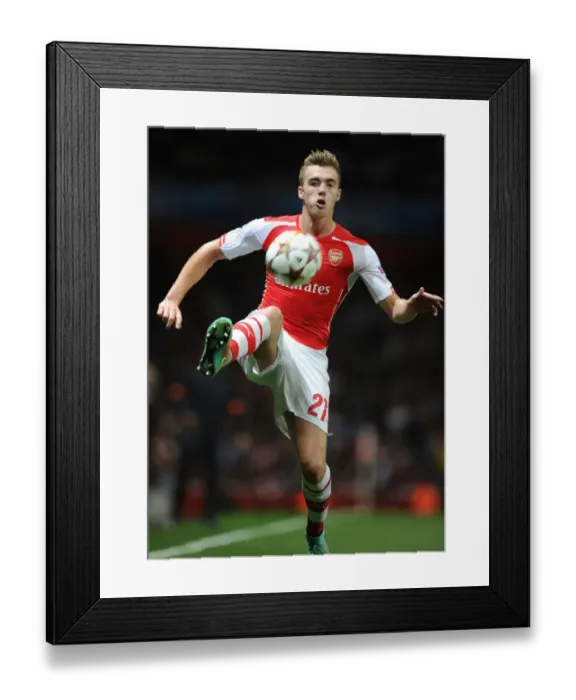 Framed Print : Arsenal FC vs Galatasaray AS: Calum Chambers in Action at the 2014 / 15 Champions League Match
