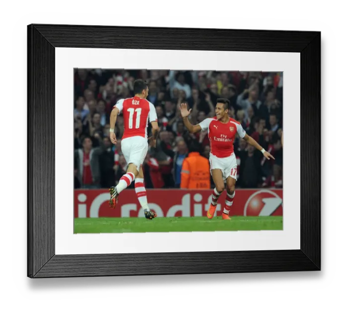 Framed Print : Arsenal: Sanchez and Ozil Celebrate Goals Against Galatasaray in 2014 Champions League Framed Print : Arsenal: Sanchez and Ozil Celebrate Goals Against Galatasaray in 2014 Champions League