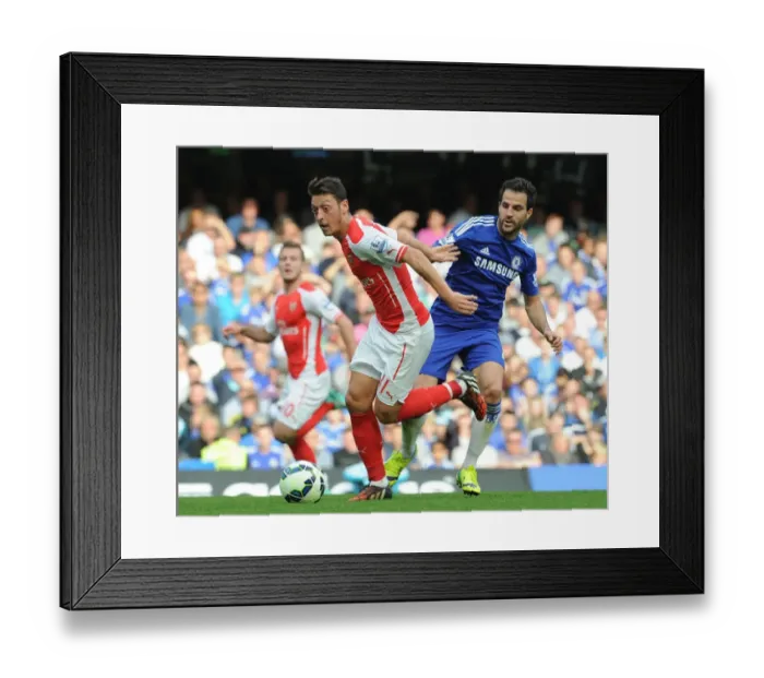 Framed Print : Clash of Titans: Ozil vs. Fabregas - Chelsea vs. Arsenal, Premier League 2014-15