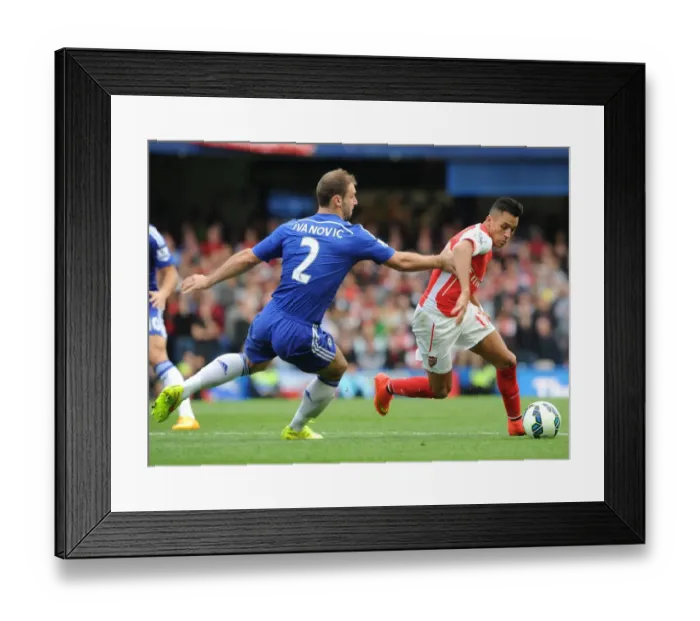 Framed Print : Clash of Titans: Sanchez vs Ivanovic - Chelsea vs Arsenal, Premier League 2014-15