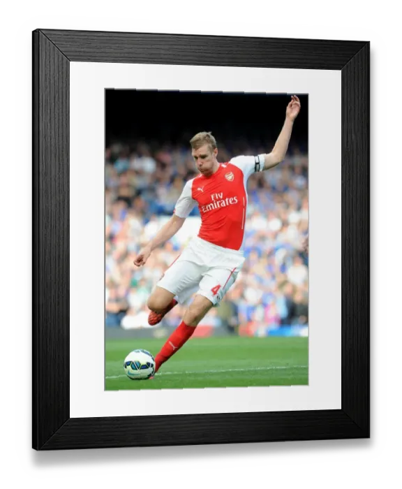 Framed Print : Arsenal vs. Chelsea: Per Mertesacker at Stamford Bridge, 2014-15 Premier League Battle