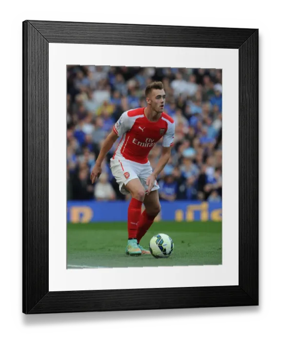 Framed Print : Arsenal's Calum Chambers Faces Off Against Chelsea at Stamford Bridge (2014-15 Premier League)