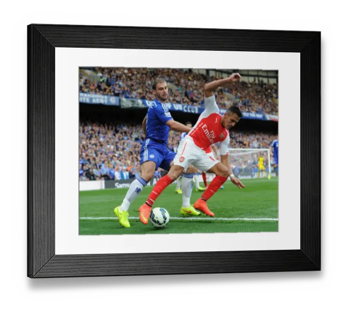 Framed Print : Clash of Titans: Sanchez vs. Ivanovic - Premier League Showdown