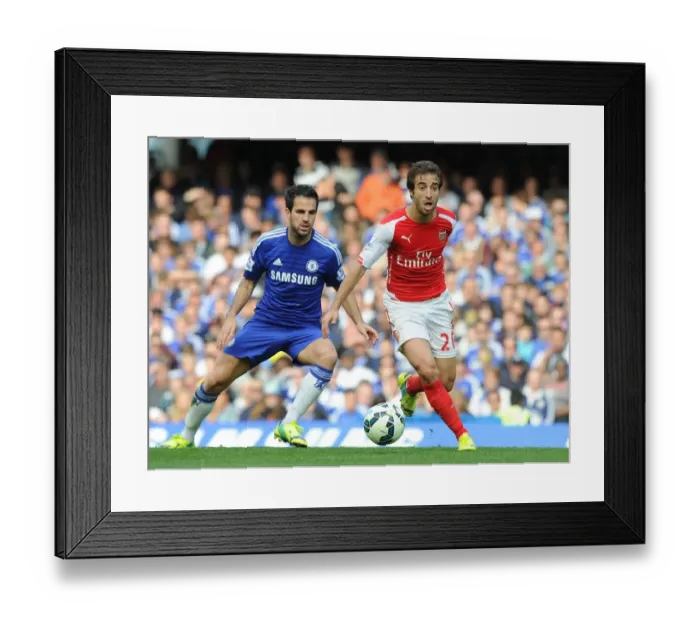 Framed Print : Flamini vs. Fabregas: The Epic Rivalry Returns - Chelsea vs. Arsenal, Premier League 2014-15
