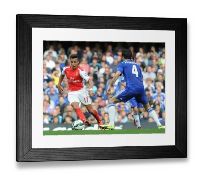 Framed Print : Clash of Titans: Sanchez vs. Fabregas - Chelsea vs. Arsenal, Premier League 2014-15