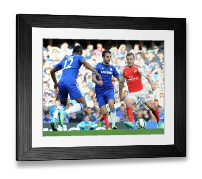 Framed Print : Clash of Titans: Wilshere vs. Mikel & Fabregas - Chelsea vs. Arsenal, Premier League 2014-15