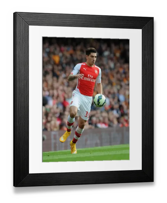 Framed Print : Hector Bellerin in Action: Arsenal vs Hull City, Premier League 2014-15