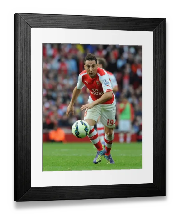 Framed Print : Santi Cazorla: Arsenal Midfielder in Action against Hull City, Premier League 2014-15