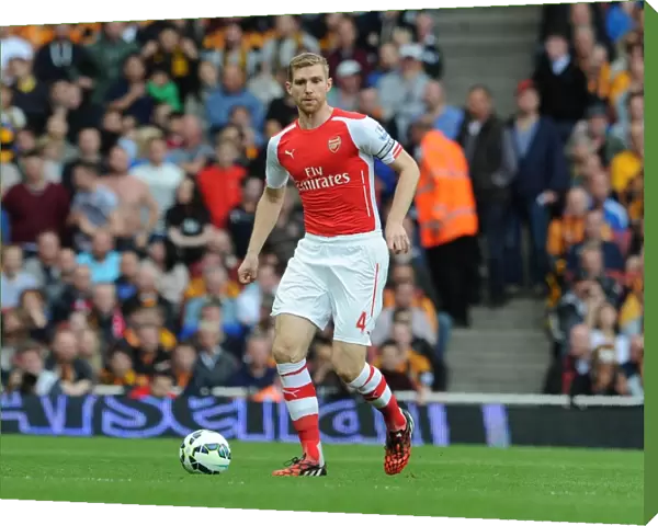 Per Mertesacker in Action: Arsenal vs Hull City, Barclays Premier League, Emirates Stadium (18 / 10 / 14)