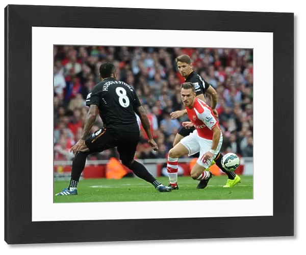 Aaron Ramsey (Arsenal) Tom Huddlestone (Hull). Arsenal 2: 2 Hull City. Barclays Premier League