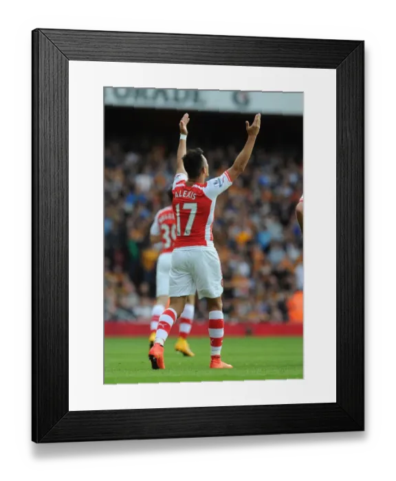 Framed Print : Alexis Sanchez Scores First Goal for Arsenal: Arsenal 1-0 Hull City, Premier League 2014-15