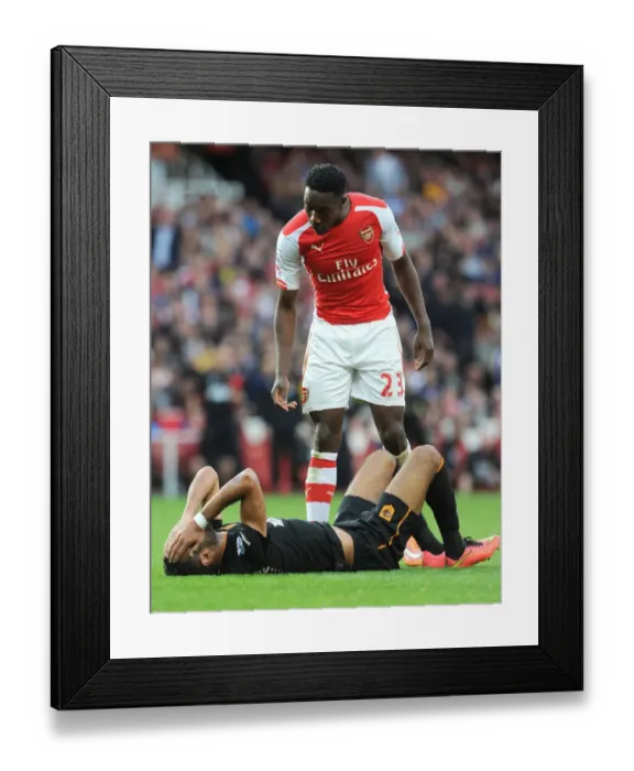 Framed Print : Danny Welbeck vs. Ahmed Elmohamady: A Moment from the Arsenal v Hull City Match, 2014-15