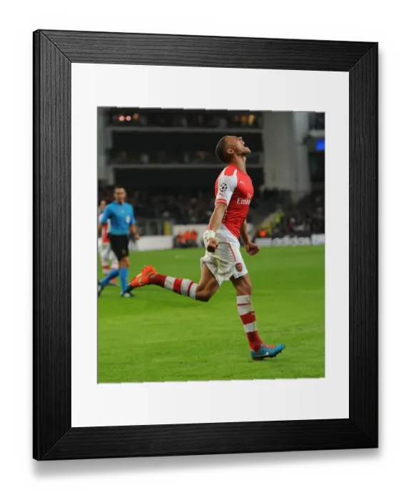 Framed Print : Kieran Gibbs Scores First Goal: Arsenal's Victory over RSC Anderlecht in the UEFA Champions League (October 2014)