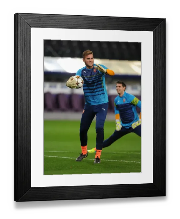 Framed Print : Arsenal FC: Ryan Huddart's Pre-Match Routine at RSC Anderlecht, UEFA Champions League, 2014 Framed Print : Arsenal FC: Ryan Huddart's Pre-Match Routine at RSC Anderlecht, UEFA Champions League, 2014