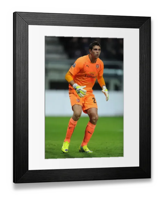 Framed Print : Emiliano Martinez in Action: Arsenal vs. RSC Anderlecht, UEFA Champions League 2014-15