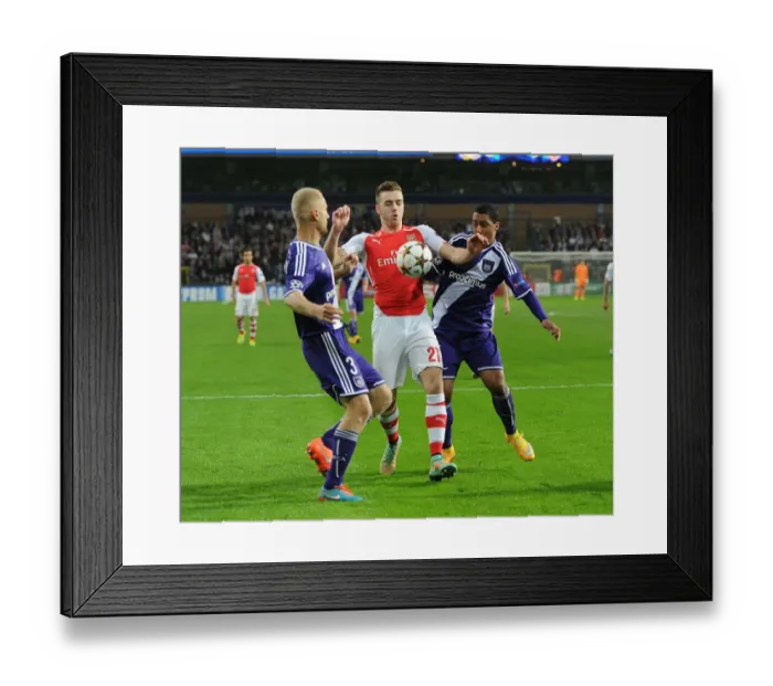 Framed Print : Chambers vs. Tielemans and Acheampong: Intense Clash in Anderlecht v Arsenal UEFA Champions League Match, 2014 Framed Print : Chambers vs. Tielemans and Acheampong: Intense Clash in Anderlecht v Arsenal UEFA Champions League Match, 2014