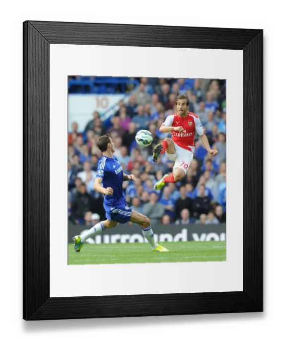 Framed Print : Clash of Midfield Titans: Flamini vs. Matic (Chelsea v Arsenal, 2014-15)