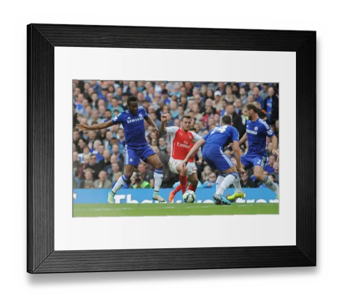 Framed Print : Clash of Titans: Wilshere vs. Chelsea's Midfield Trio (2014-15)