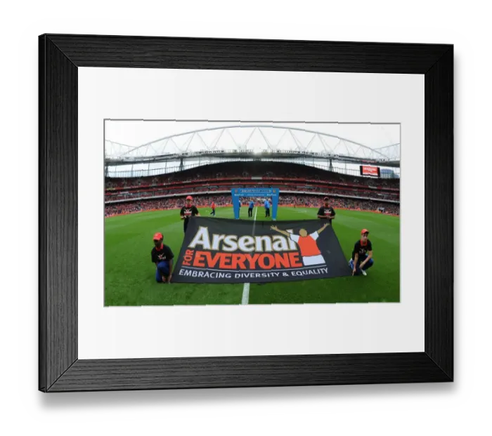 Framed Print : Arsenal's Arsenal for Everyone Flag Waves Before Arsenal vs. Hull City, 2014-15 Framed Print : Arsenal's Arsenal for Everyone Flag Waves Before Arsenal vs. Hull City, 2014-15