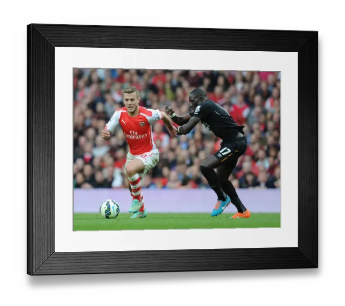 Framed Print : Jack Wilshere vs. Mohamed Diame: Battle in Midfield - Arsenal v Hull City, 2014-15