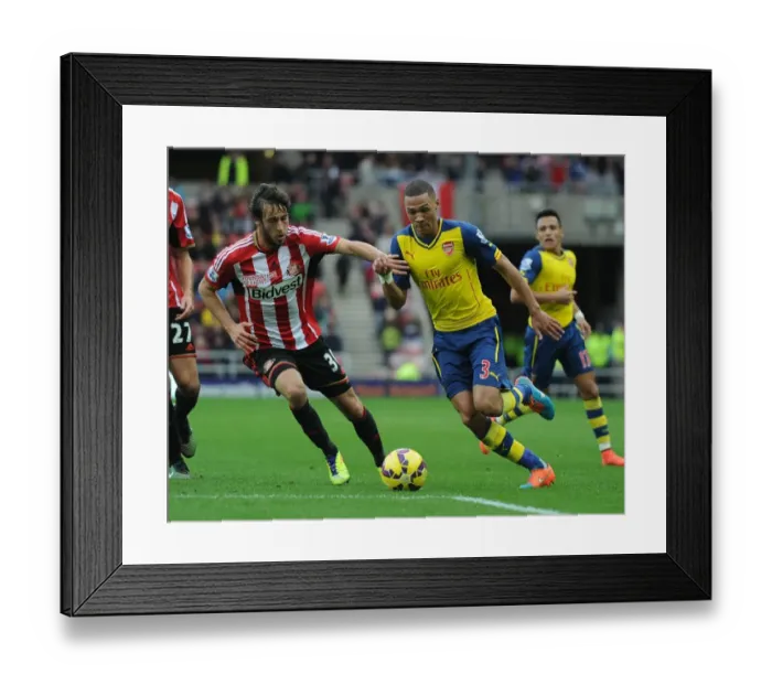 Framed Print : Kieran Gibbs Outmaneuvers Will Buckley: Sunderland vs Arsenal, Premier League 2014 / 15