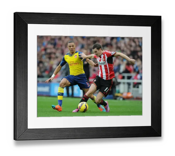 Framed Print : Clash at the Stadium of Light: Kieran Gibbs vs. Adam Johnson, Sunderland vs. Arsenal, Premier League 2014 / 15 Framed Print : Clash at the Stadium of Light: Kieran Gibbs vs. Adam Johnson, Sunderland vs. Arsenal, Premier League 2014 / 15